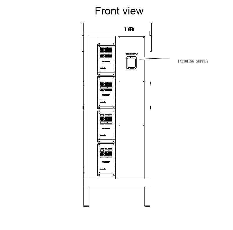 Front view of 4×200A 6V Electroplating Rectifier Power Supply